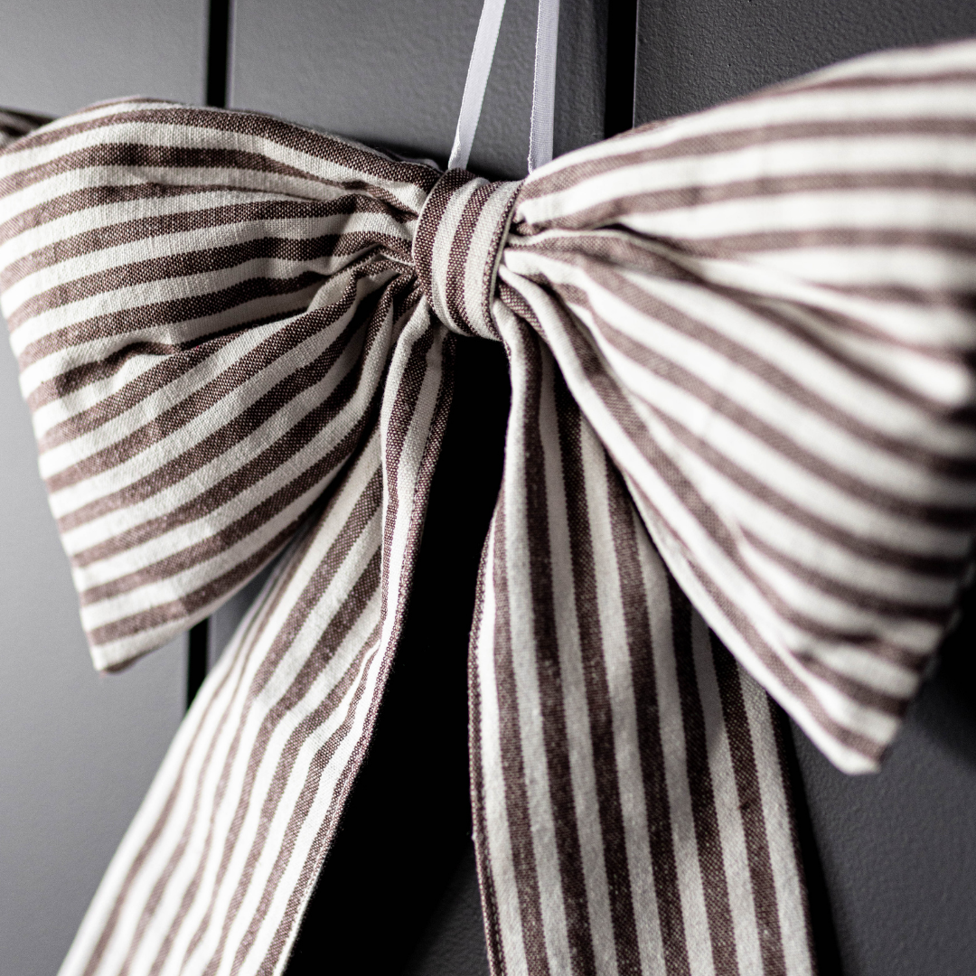 Striped Brown Fabric Bows