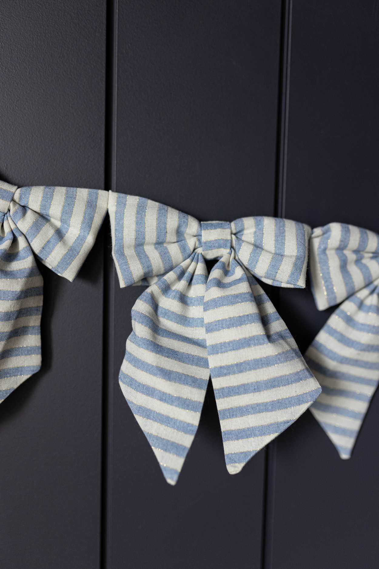 Striped Blue Bow Garland  | By Luxe B Co.