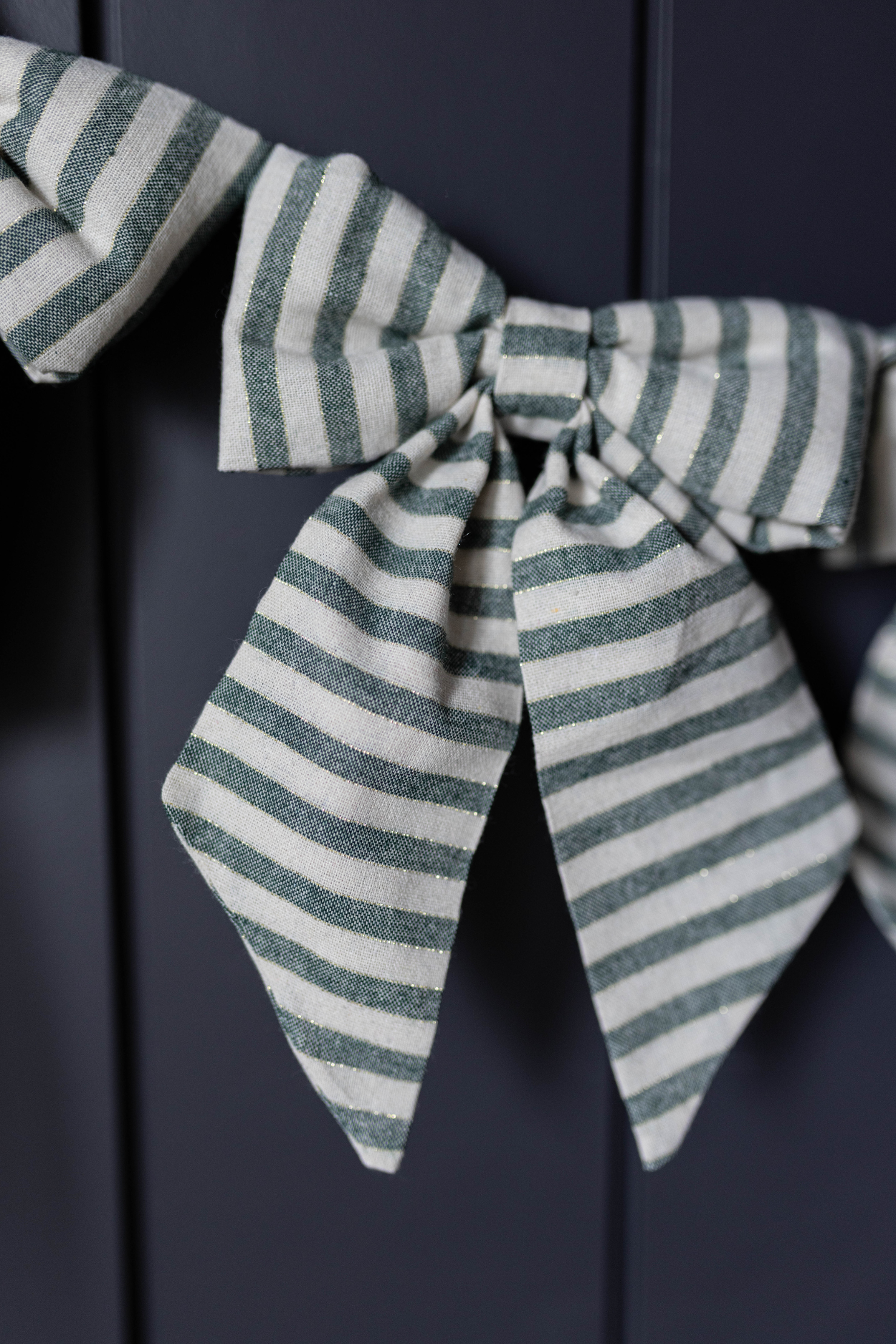 Striped Green Bow Garland  | By Luxe B Co.