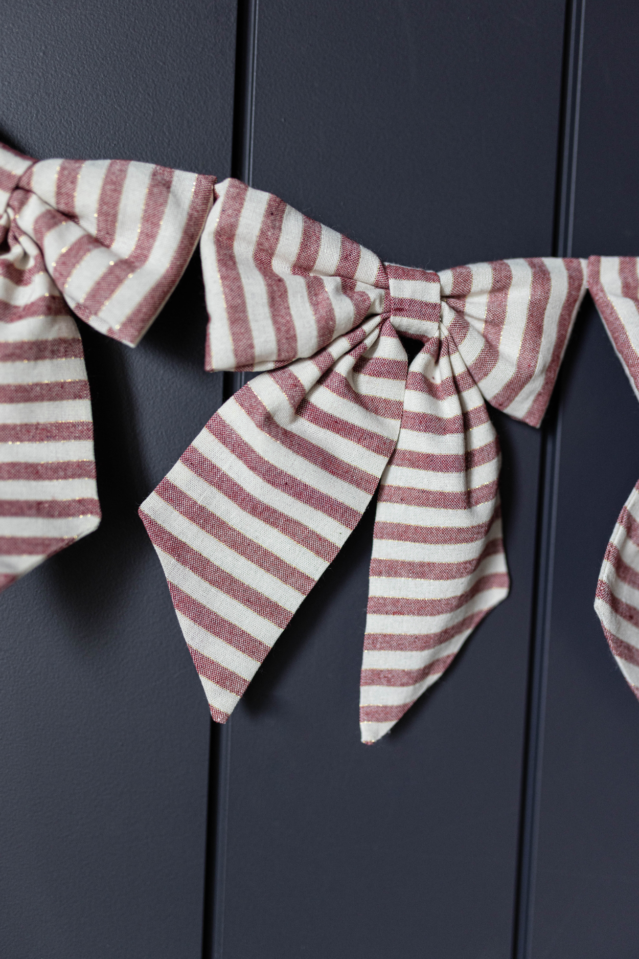 Striped Red Bow Garland  | By Luxe B Co.