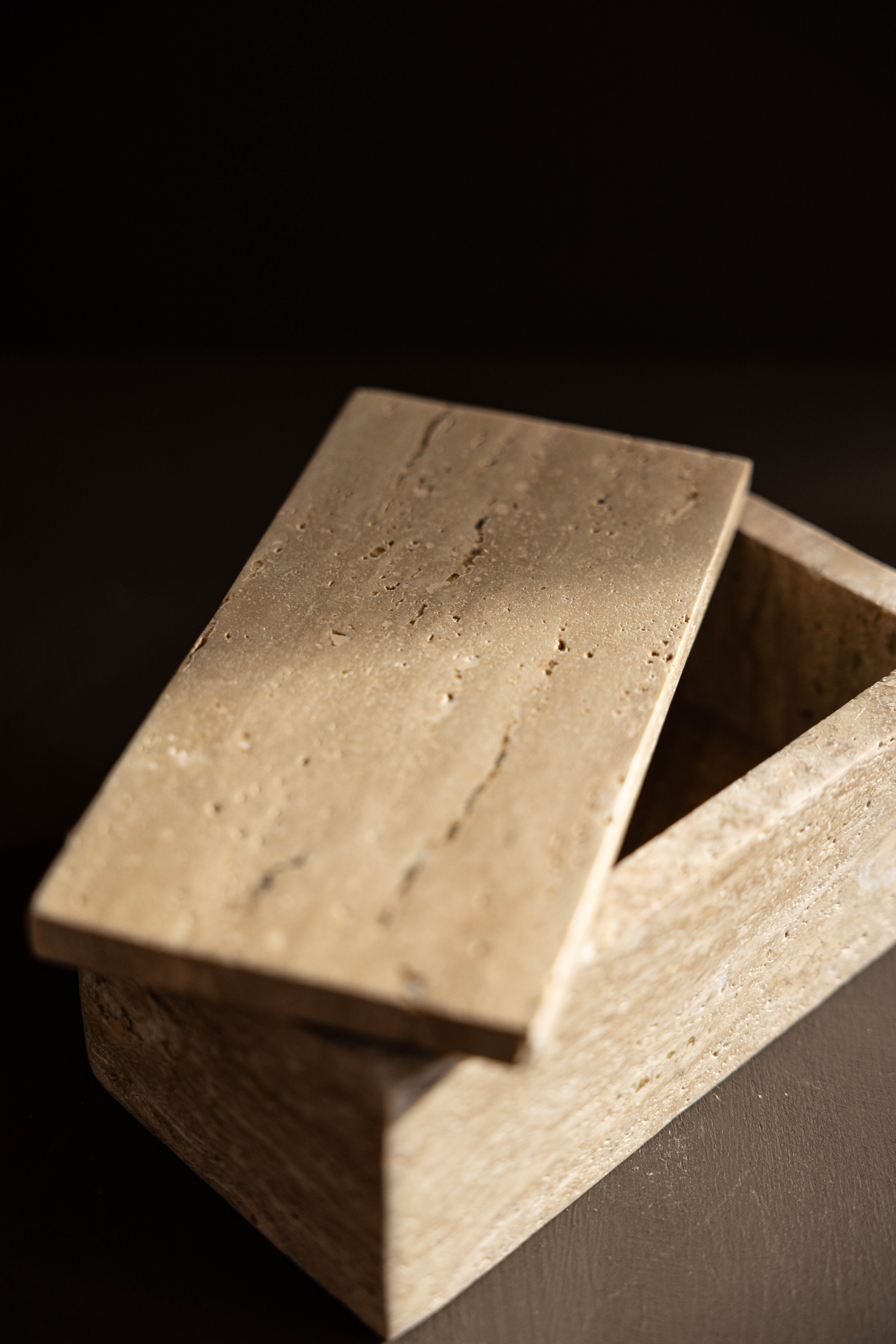 Travertine Lidded Box | By Luxe B Co. 