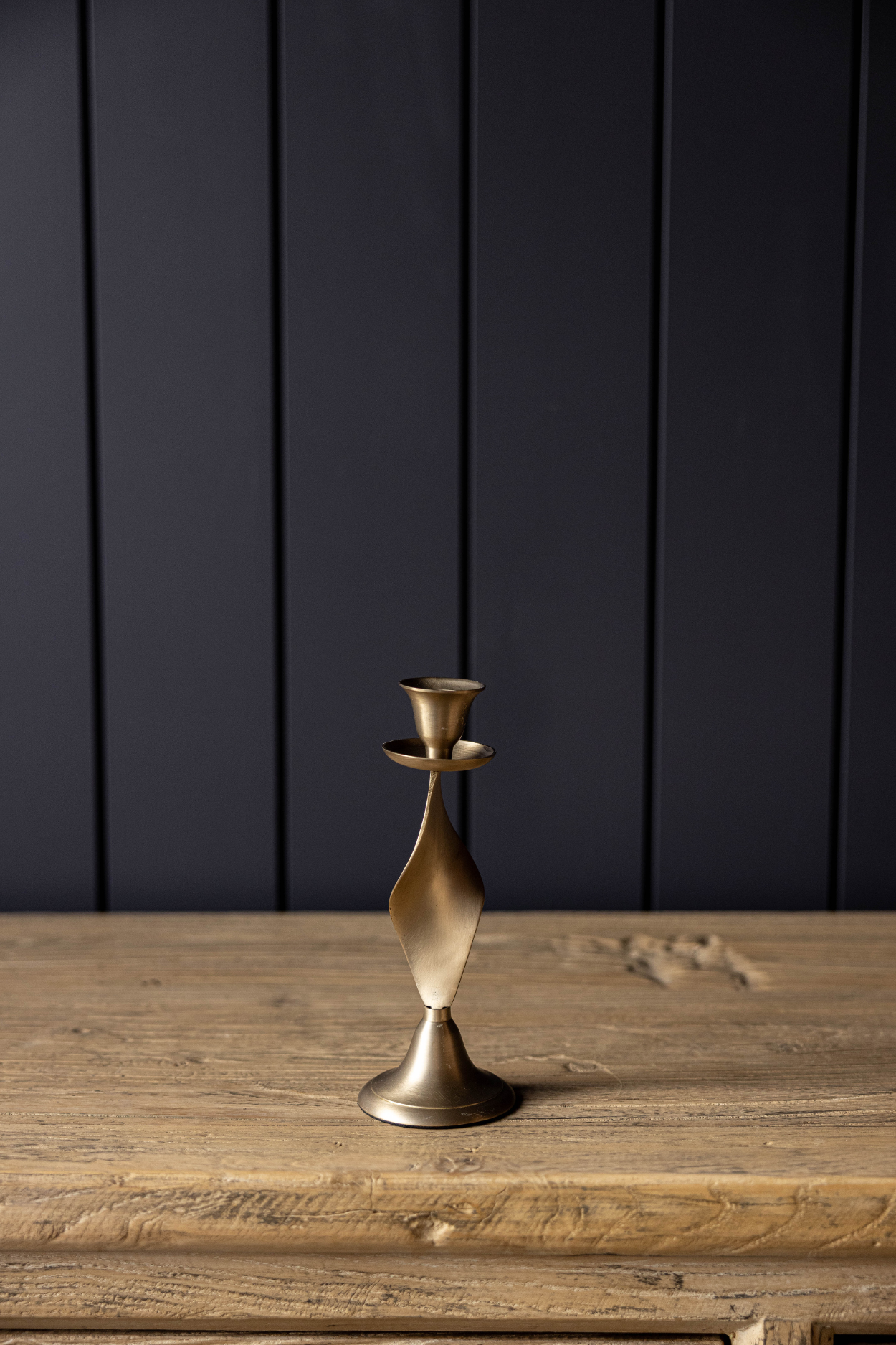 Twisted Brass Candlestick | By Luxe B Co.