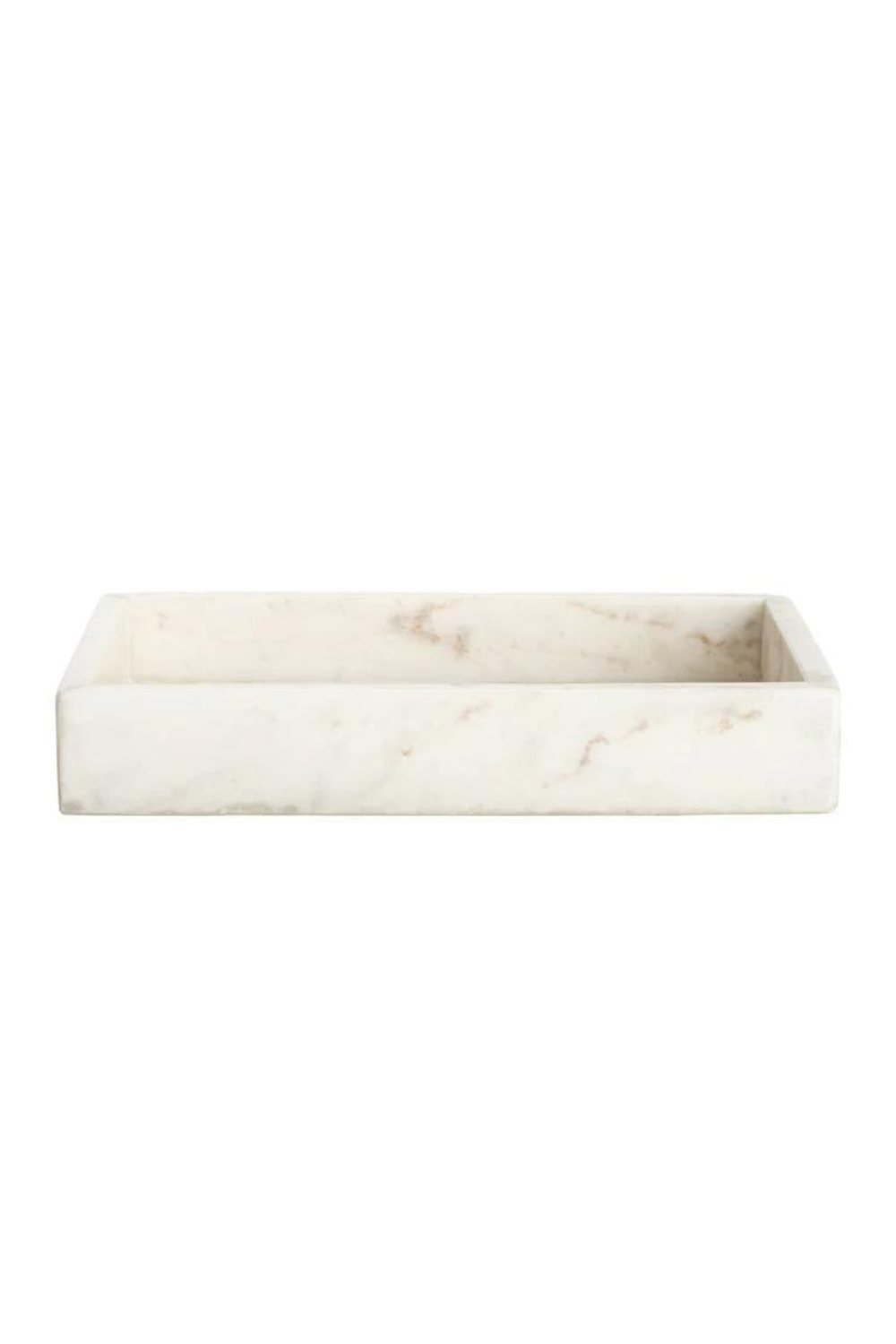 Hand Cut White Marble Tray - Luxe B Co