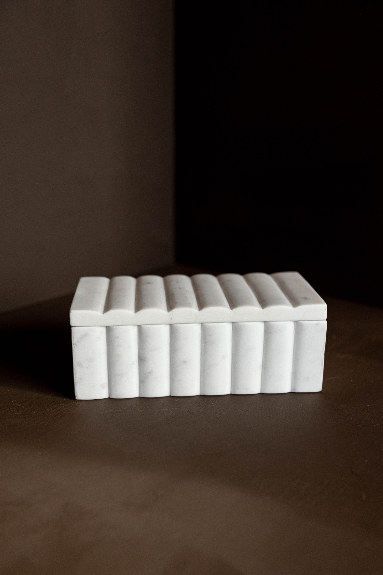 Marble Fluted Decor Box White | By Luxe B Co.