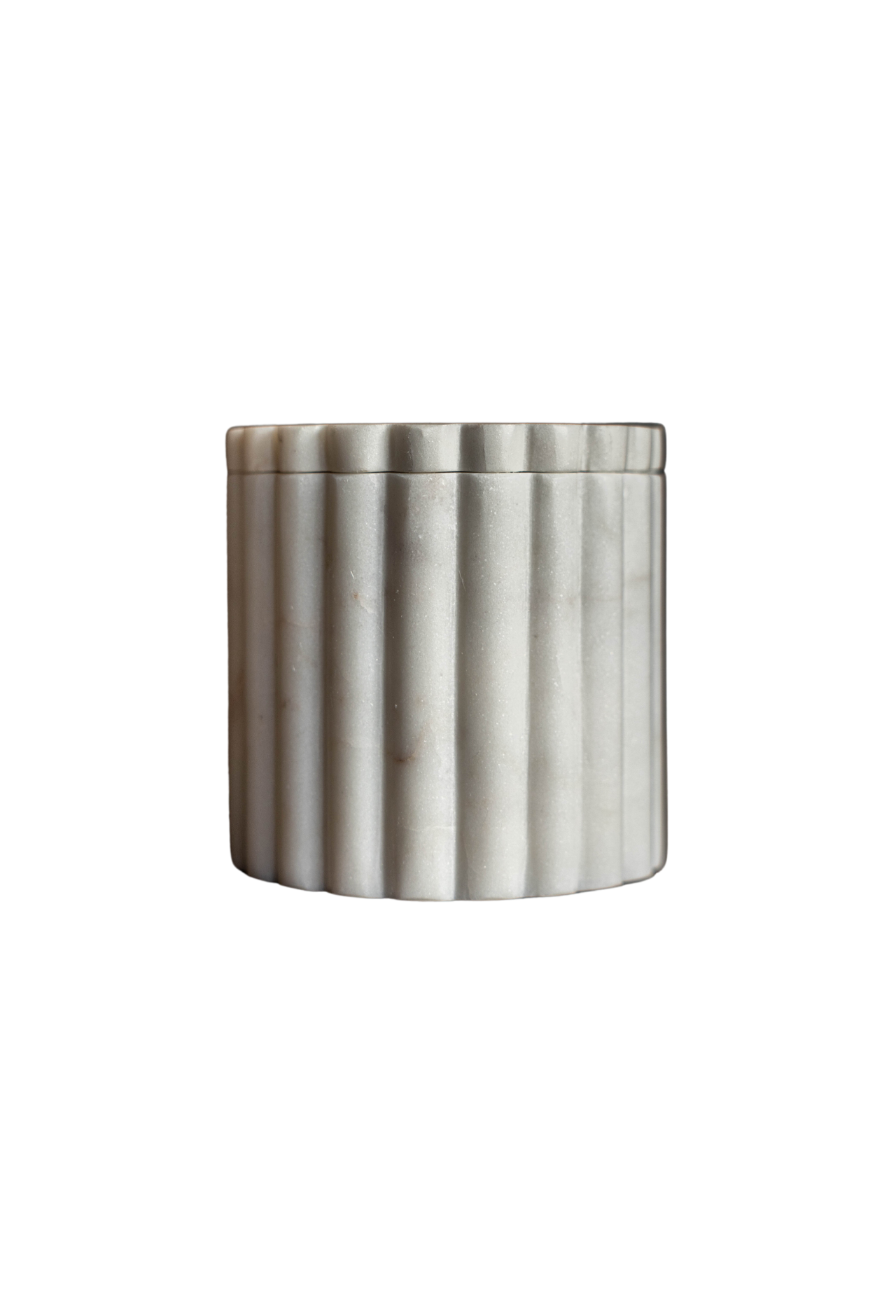  White Marble Fluted Jar | By Luxe B Co. 