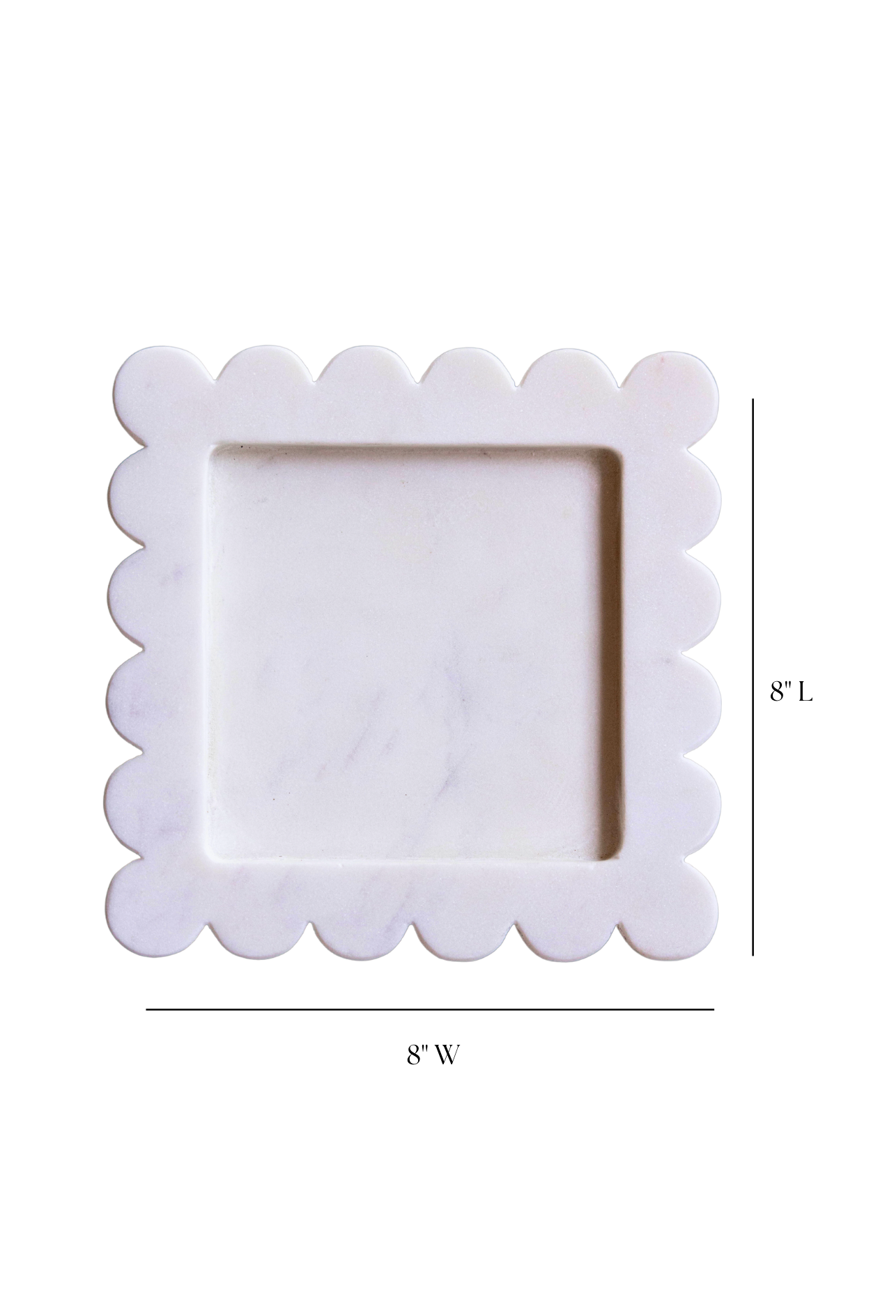 White Marble Scalloped Tray | By Luxe B Co.