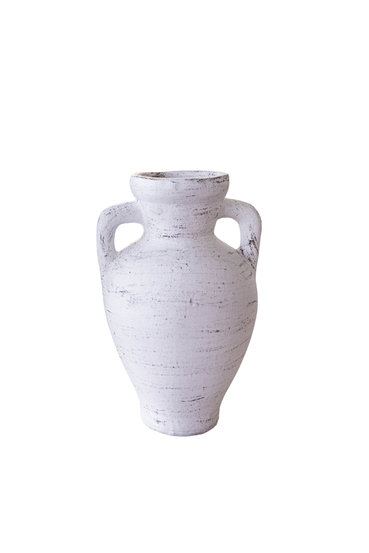 Lesbos White Urn Vase With Handle Small | By Luxe B Co.  