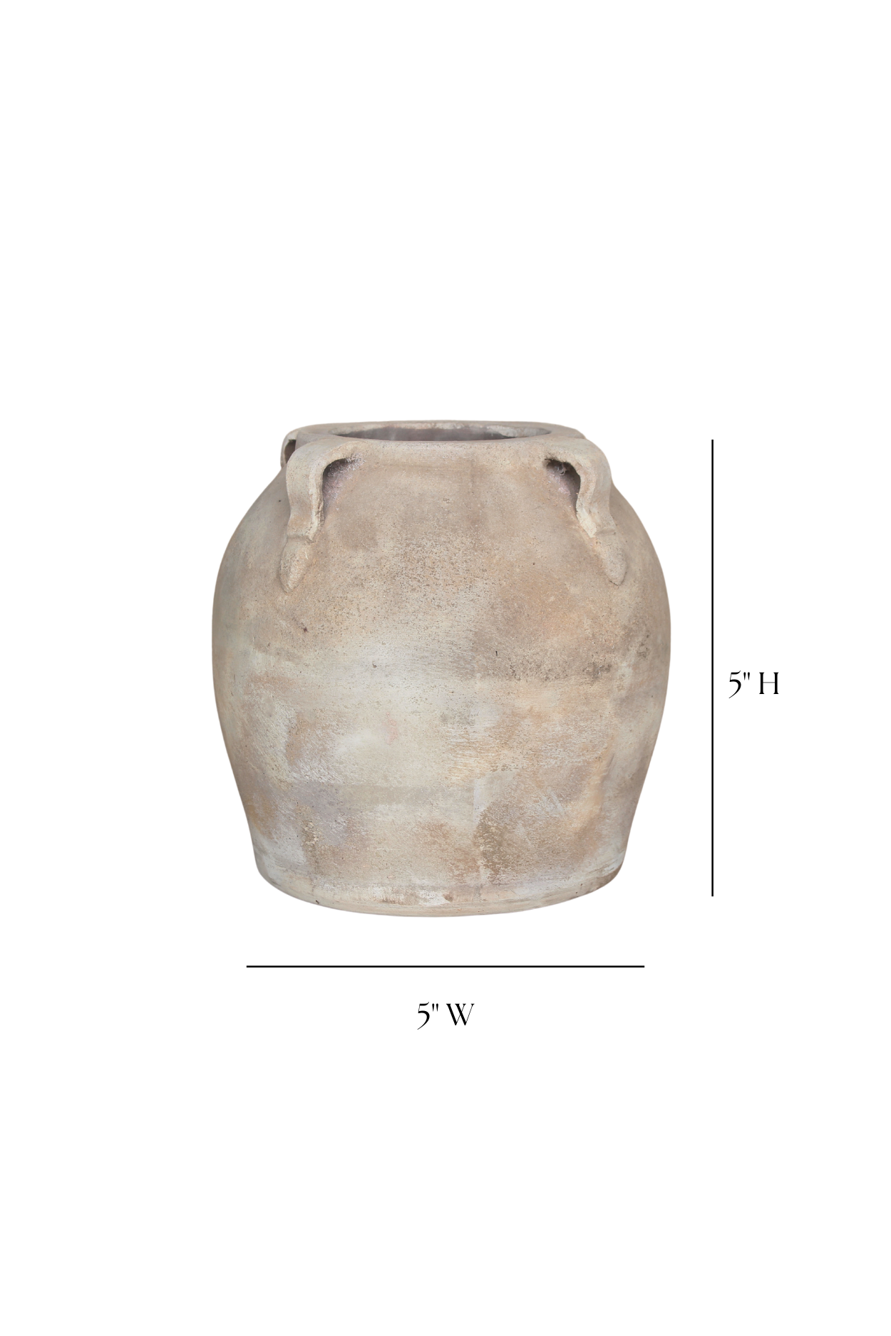 Blanc Beige Wash Vase With Handles Small | By Luxe B Co.