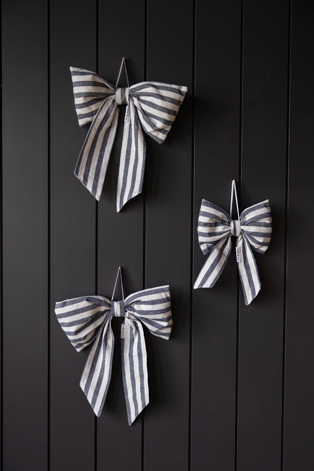 Striped Blue Fabric Bows | By Luxe B Co.